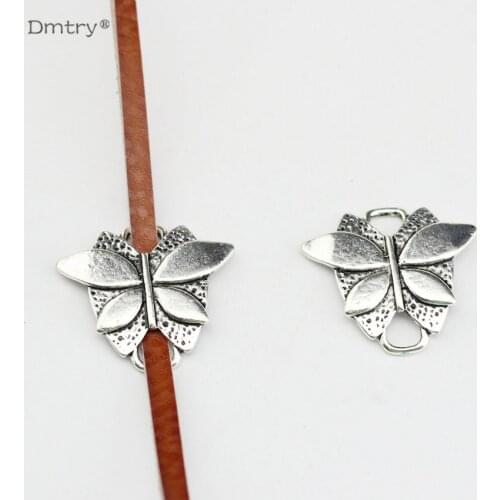 Dmtry 5pcs Dragonfly Connector Use With 5mm Leather Rope For Making Bracelet Necklace Jewelry Fingding Accessories BB0023