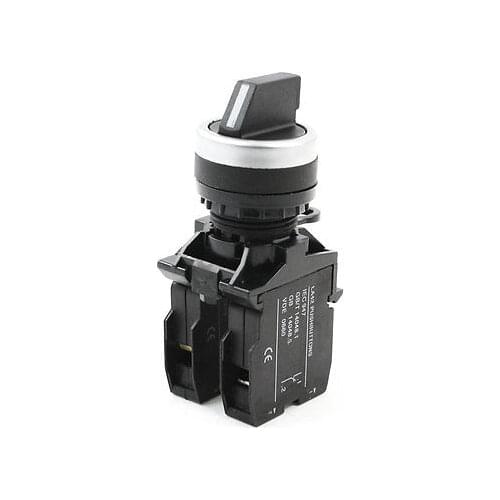 DPST 2 Positions Locking Black Rotary Switch 10A/600 AC 1A/250V DC