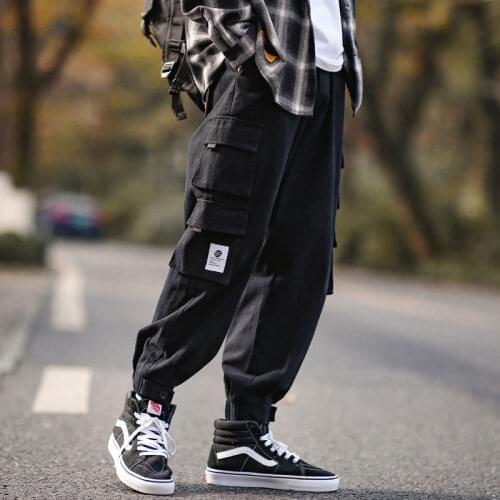 HOUZHOU Black Cargo Pants Men Streetwear Fashion Mens Cargo Trousers Korean Style Trousers for Men Jogging Harajuku Plus Size