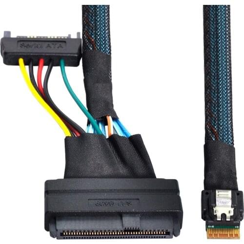 Jimier U.2 U2 SFF-8639 to Slimline SFF-8654 4i NVME PCIe SSD Cable for Mainboard SSD 750 p3600 p3700 M.2