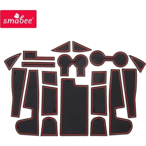 Smabee Gate slot pad For Nissan Murano Z52 2015 ~ 2019 Anti-Slip Mat Interior Cup Holders Non-slip mats RED WHITE 15pcs