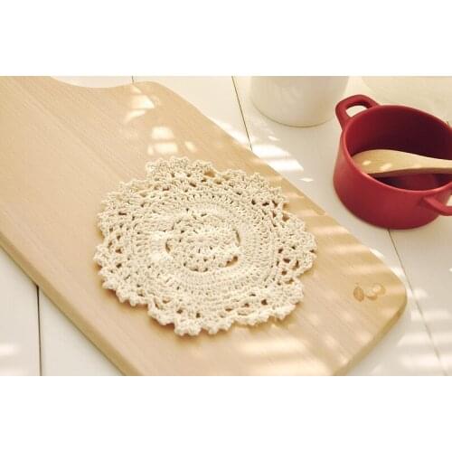Handmade Crochet Cotton Thread Coaster White Drink Pad Hollow Table Coffee Tea Holder Coasters Placemat