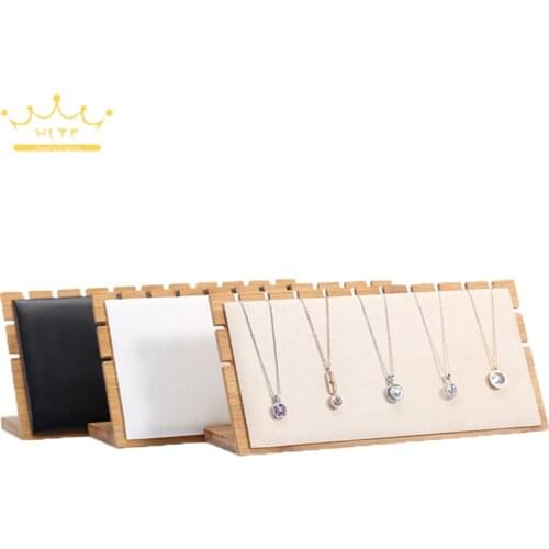 L Type Bamboo Multiple Necklaces Display Rack Storage Rack Pendant Display Organizer Jewelry Display Jewelry Counter Display