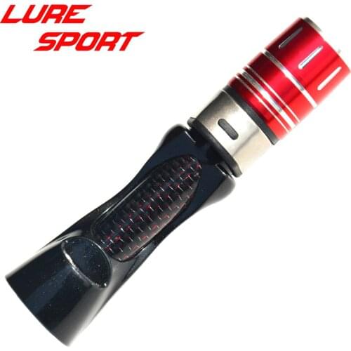 LureSport 2sets/lot XCG Reel Seat Red Thread Carbon Tube Red Aluminum Nut Rod Building Component Rod Repair DIY