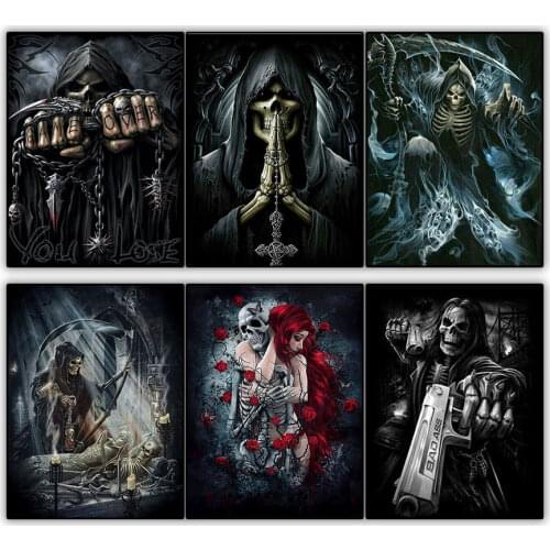 5d DIY Diamond Painting Set Full Drill Square Grim Reaper Death Skull Ghost Picture Art Diamond Paint Mosaic Embroidery Decor