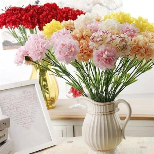 11pcs/lot 50cm 6 colors carntion silk decorative artificial flower for Mothers Day Gift and home office party hotel decoration