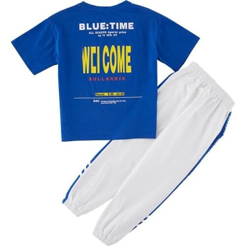 2020 summer new casual suit Girls T-shirt and pants two-piece suit Girls summer alphabet print sports suit Girl fashionable suit