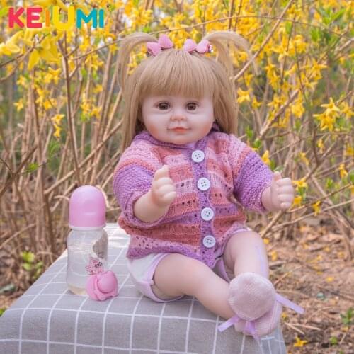 KEIUMI New Arrival 18 Inch Reborn Baby Dolls Handmade Newborn Dolls Fashion Bebe Toys For Children Playmates Christmas Gifts