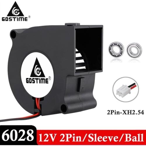 5 Pieces LOT Gdstime DC 12V 2Pin 60mm 6cm 60x28mm 6028 Small Cooling Centrifugal Blower Fan