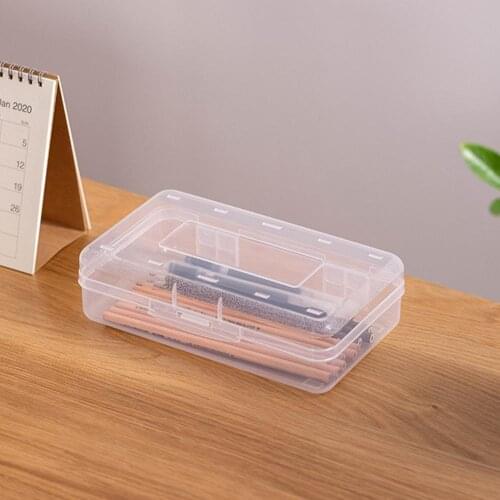 Wide Application Beautiful Candy Colors Transparent School Pencil Cases Anti-dirty Pencil Box Large Capacity for Kids