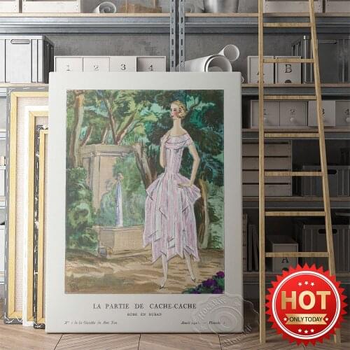 Mario Simon Poster, La Partie De Cache Cache Wall Art, Simon Vintage Figure Illustration Picture, Living Room Bedroom Wall Decor