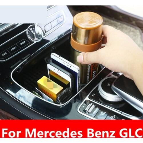 Shift Knob Control Panel Cover Trim With Cup Frame Holder Car Accessories Interior decoration Accessories For Mercedes Benz GLC