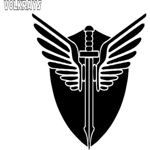 Volkrays Personality Car Sticker Dragon Sword Slayer Vikings Knights Art Decor Accessories Vinyl Decal Black/Silver,15cm*12cm