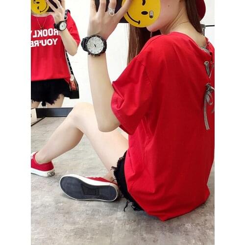 Short sleeve T-shirt women 2019 new Korean version of large size V collar base shirt half sleeve shirt tide