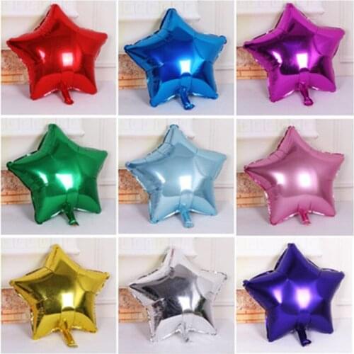 10pcs 10 Inch Star Foil Balloon Moon Helium Balloons Marriage Birthday Party Decorations Kids Air Balls
