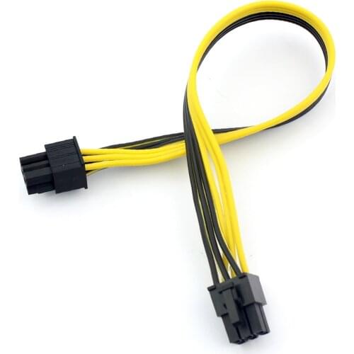 10Pcs Standard Graphics Card 6Pin Extension Cable PCIE PCI-Express 6P Male to 6Pin Male Power Cable 25CM for BTC Mining Miner