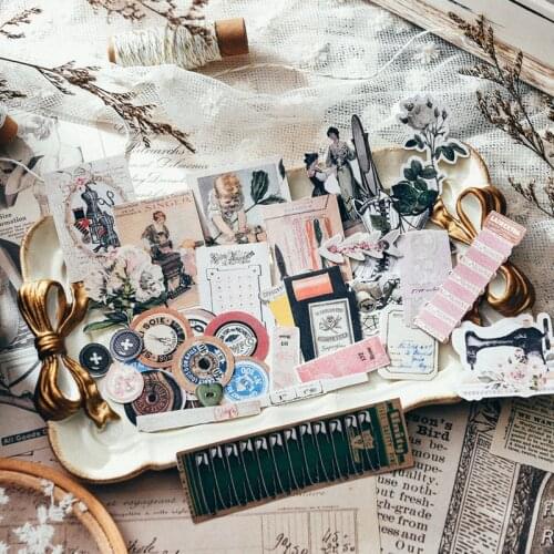 28pcs/lot Kawaii Stationery Stickers Vintage Sewing DIY Craft Scrapbooking Album Junk Journal Happy Planner Diary Stickers