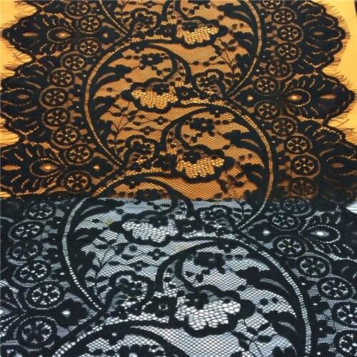 3 Yard/Lot Handmade Diy Eyelash Lace Fabric Clothes Accessories Flower Black White Gauze Lace Trim Decoration 26cm Wide