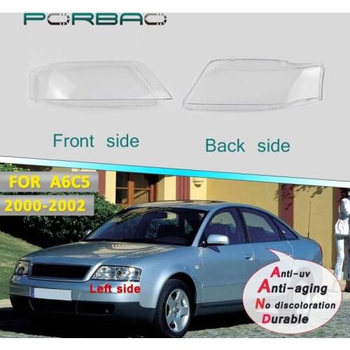 4Doors Headlight Transparent Glass Lens Cover-Shell for A6C5 Headlamp Clear Shell 98-02 Auto Lampshade Replacement DIY
