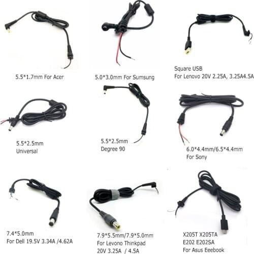 5.5*1.7 7.9x5.5mm 7450 X205T Square DC Power Plug Cord Connector Cable for Lenovo Dell Acer Hp Asus Samsung Sony Toshiba Laptop