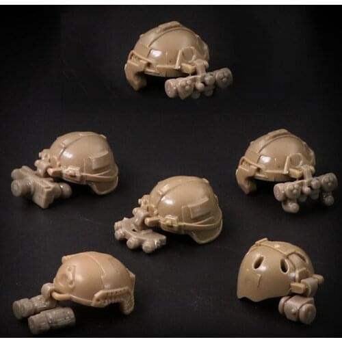 5 Pcs/Set Military Weapon Armor Helmet And Cap Set Modern Army Figure Building Blocks Soldier Accessory Part Toy X516