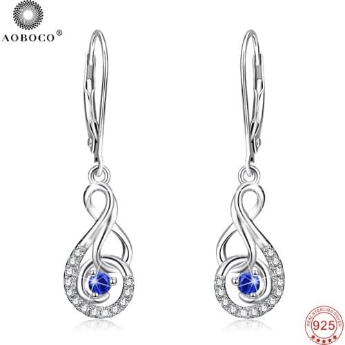 925 Sterling Silver Drop Earrings Simple Jewelry Women AAA Zircon Crystal Earrings Accessories Love Gift Brincos Bijoux Silver