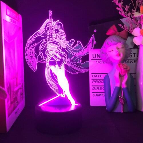 Genshin Impact Anime Night Light Tartaglia XIAO Game Figure Demon Slayer Led Lamp Room Festival Deco Banana Fish Attack On Titan