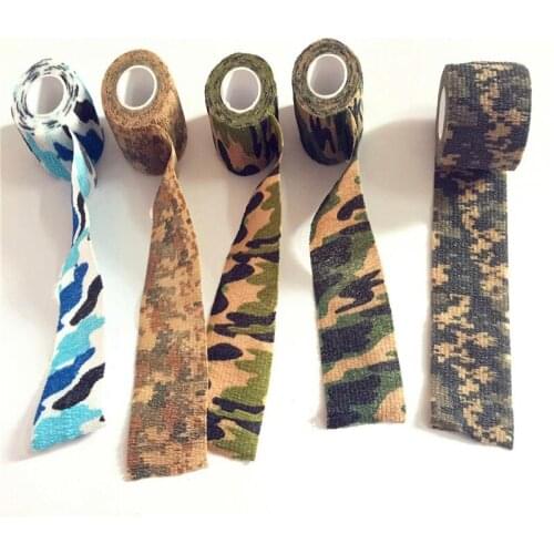 5CM x 4.5M Army Camouflage Tape Multi-functional Self-adhesive Elastic Bandage For Outdoor Military Hunting Fabric Stealth Tape