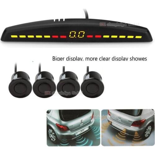 Car LED Parking Sensors 4 Sensors Radars Car Detector Automobile Alarm Parking System Black White Gray Golden Blue Silver
