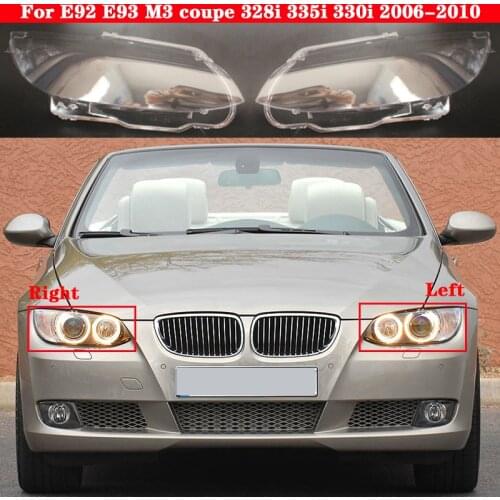 Car Front Headlight Cover For E92 E93 M3 coupe 328i 335i 330i 2006-2010 Headlamp Lampcover Head Lamp light glass Lens Shell Caps