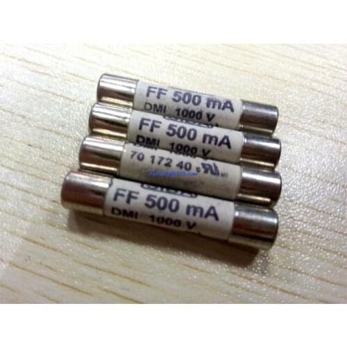 Free shipping 10pcs 6*32mm FF500mA 1000V meter fuse For FOR FLUKE MULTIMETER F15B 17B 18B SIBA FF 500mA