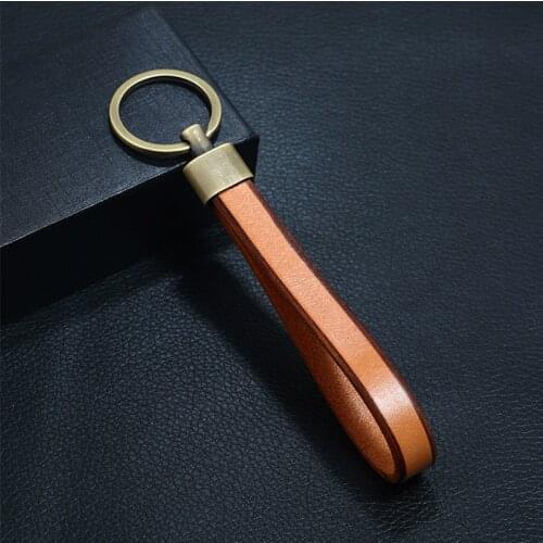 Vintage Handmade Leather Keychain Holder Keys Ring Alloy Key Chain Keyring Women Men Jewelry Best Friend Gift Bag Accessories