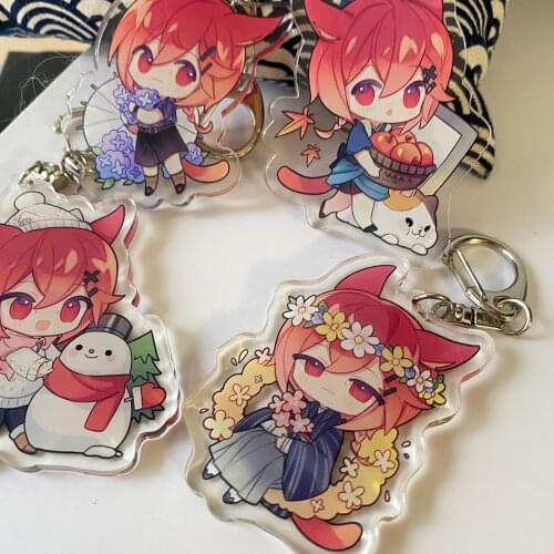 NEW Anime Final Fantasy XIV FF14 The Crystal Exarch Gurahatia Cat Cartoon Bag Keyring Acrylic Stand Model Pendant Toy Keychain