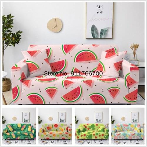 Fruit Pattern Summer Style Sectional Couch Cover Spandex Sofa Cover All-Inclusive Couch Cover Furniture Protector