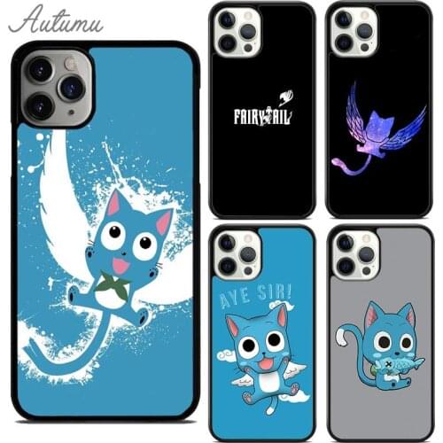 Fairy Tail Happy Phone Case for iPhone 11 12 Pro Max mini X XR XS SE 2020 5 6S 7 8 Plus Samsung Galaxy S8 S9 S10 Cover shell
