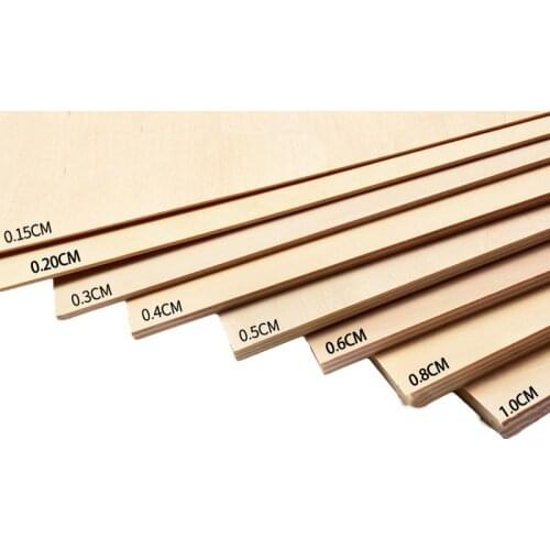 1.5mm,2mm,3mm,4mm,5mm,6mm,8mm,10mm Thickness Unfinished Craft Basswood Wooden Sheets for DIY House Model Toy Making & Crafts