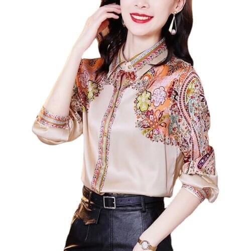 DIANRUO Womens Satin Shirts