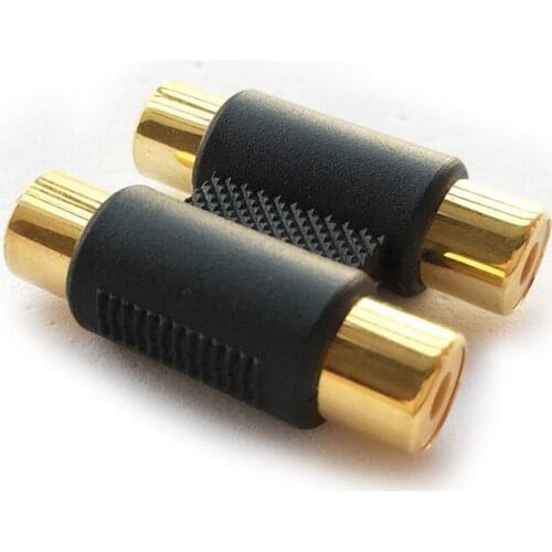 Double 2 x RCA Phono Coupler Female to Female Audio Video Connector Adaptor Twin AV Female Socket GOLD Plated