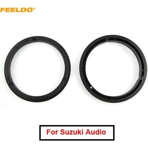 FEELDO 1Pair Car 6.5" Front & Rear Door Speaker Mat for Suzuki Audio Speaker Spacer Modification Adapter Ring Pads #MX6037