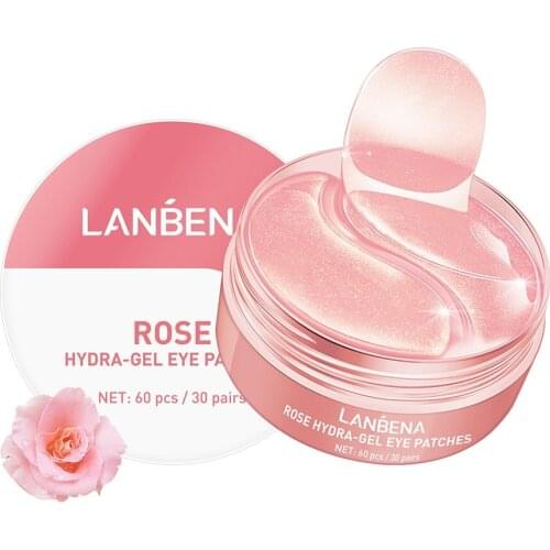 LANBENA Rose Hydra Gel Eye Mask Lady Collagen Eye Patches Remove Puffy Eyes Original Nourish Repair Micro Molecule Brighten Skin