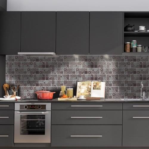 Graphic Rusty Pattern Wall Stickers Retro Oil-proof Waterproof Tile Wallpaper For Kitchen Bathroom Ground Wall House Decoration