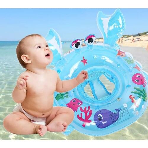Cartoon Crab Baby Seat Float Thicken Inflatable Rings For Boys Girls Kids Summer Water Sport Swimming Pool Accessories