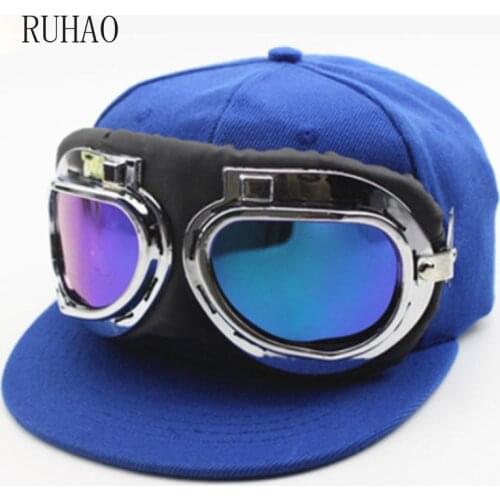 RUHAO 2019 Mens Boy Baseball caps Black glasses aviator hat dad hat gorras para hombre snapback Bone Hip Hop Cap