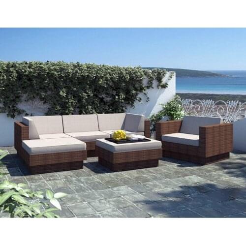 Classic design rattan garden furniture cushion sofa set