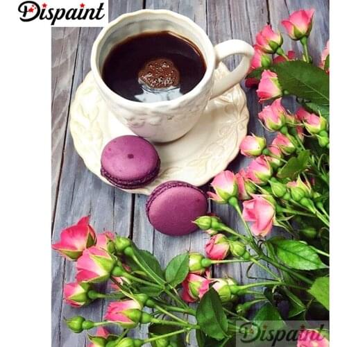 Dispaint Full Square/Round Drill 5D DIY Diamond Painting "Flower coffee" Embroidery Cross Stitch 3D Home Decor A11594