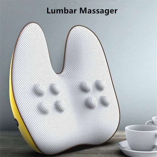 Waist Back Kneading Equipment Back Vibration Massager Support Lumbar Spine Relaxation Pain Relieve Spine Shiatsu Cushion