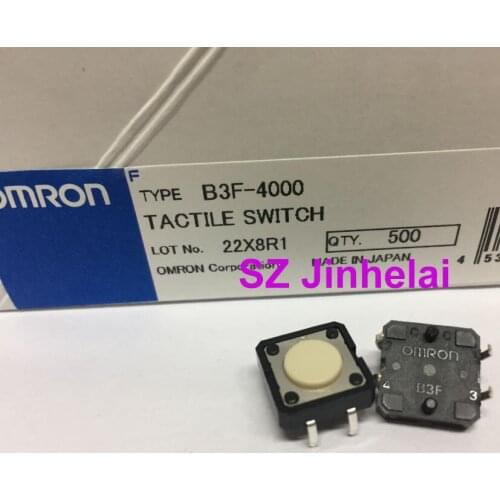 100pcs OMRON B3F-4000 Authentic original TACTILE SWITCH 1.27N,Key button 12*12*4.3mm сенсорный выключатель