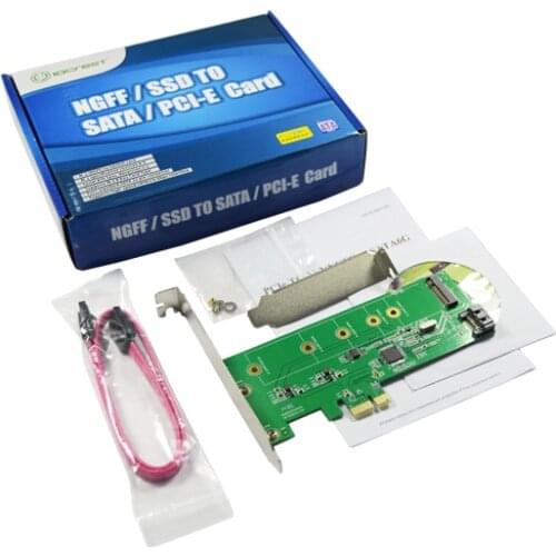 PCI-E to M.2 NGFF + SATA 3.0 6Gb Card Hybrid HDD SDD Controller Support RAID 0 1