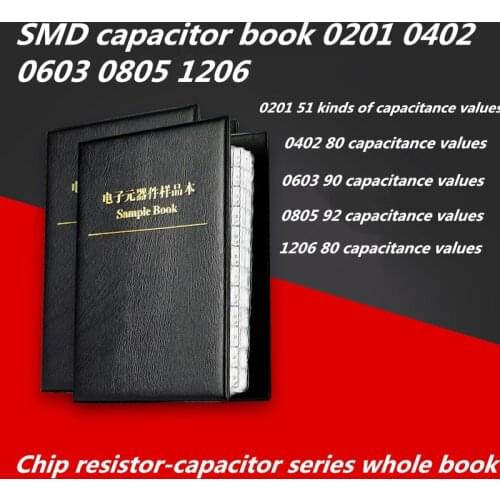 SMD capacitor book 0201 0402 0603 0805 1206 SMD capacitor package sample package sample book model label is clear