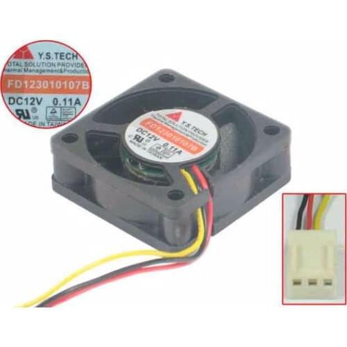 Y.S TECH FD123010107B Server Cooling Fan DC 12V 0.11A 30x30x10mm 3-wire
